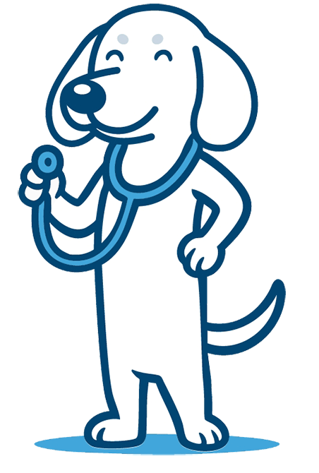 Mascota azul de UTM | Ultra Tecnología Médica sosteniendo una radiografía y levantando el pulgar